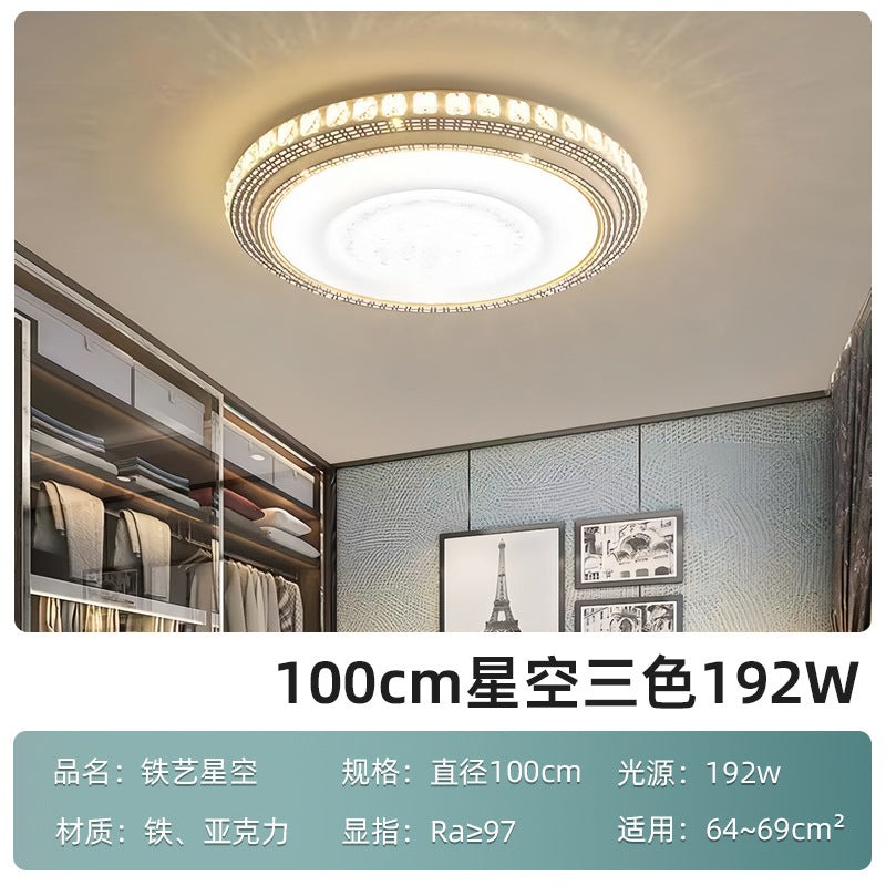 Living room light simple modern round atmosphere led ceiling light crystal bedroom light dining room lighting household lighting