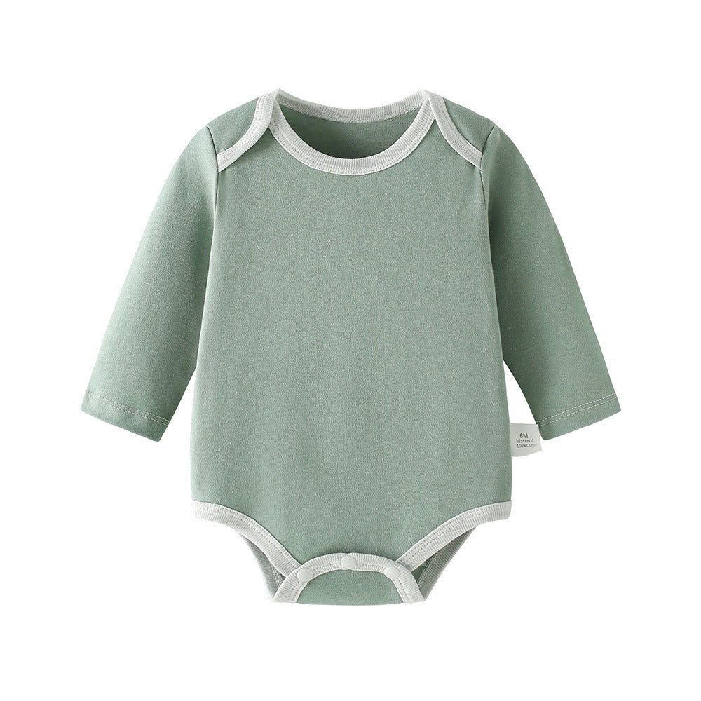 baby romper spring autum triangle crawling short-sleeved male and female baby cotton 0-1 year old one-piece girl butt-covering clothes