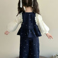Girls' autumn outfit set  new style vest baby chic fashionable kids polka dot korean style three-piece early autumn set