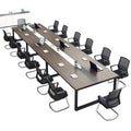 Conference table - modern minimalist long table for meeting rooms, reception, and negotiations - simple workstation desk and chair set