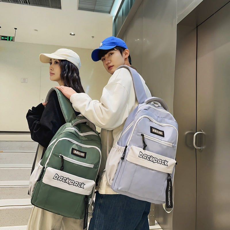 School bag female student Korean version junior high school fashion large capacity backpack female small fresh high school student backpack durable