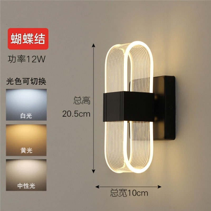 Minimalist bedside lamp creative bedroom living room bedside nordic led acrylic aisle background wall post-modern wall lamp