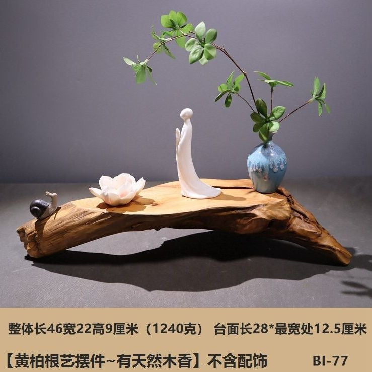 Weathered dead wood ornaments 2 thuja root carving bonsai bottom base tea ceremony tea room tea table dry tea table