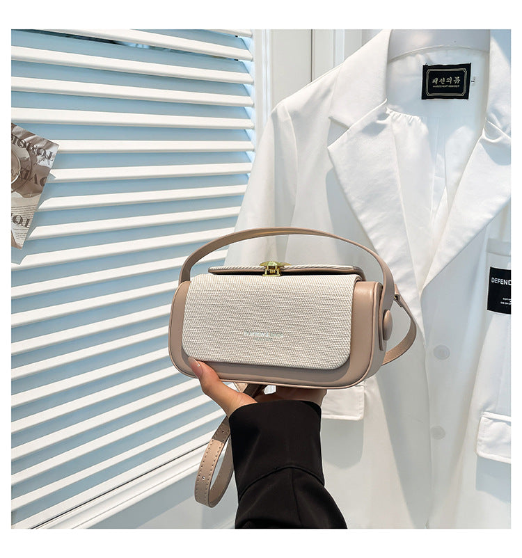 Cross-border high-end light luxury retro bag women's 2025 new niche contrasting color shoulder messenger bag commuter small square bag