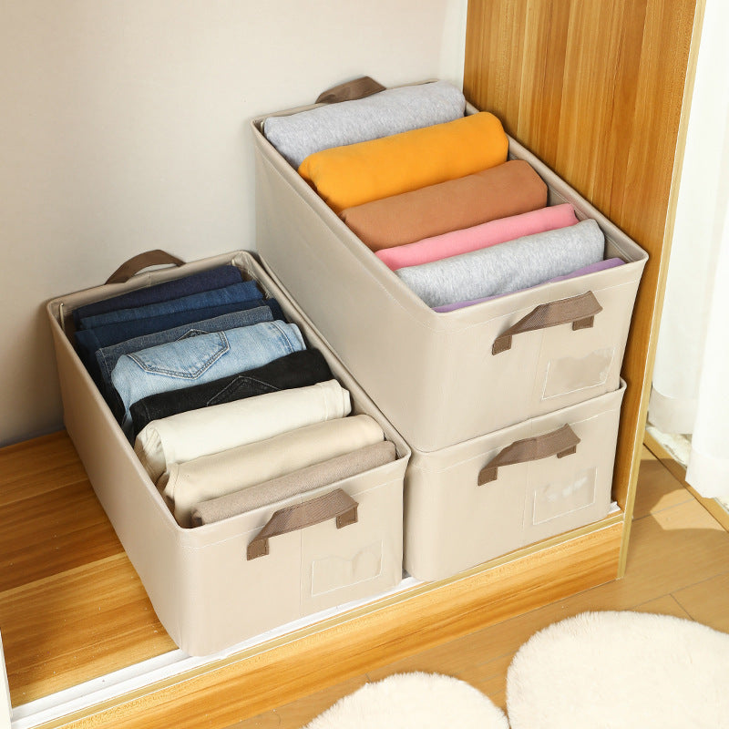 Steel frame storage box Household wardrobe Clothing sorting box Fabric foldable pants storage box Storage box Drawer