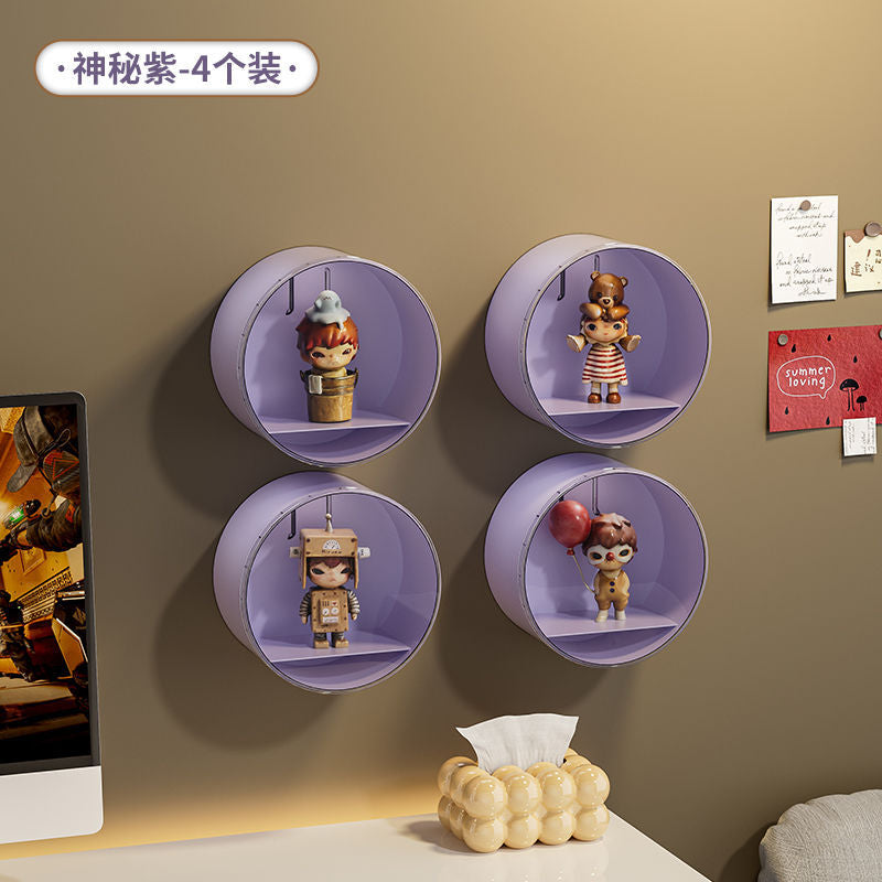 Blind box storage display stand Wall-mounted POP MART display box display Wall-mounted shelf Transparent figure cabinet