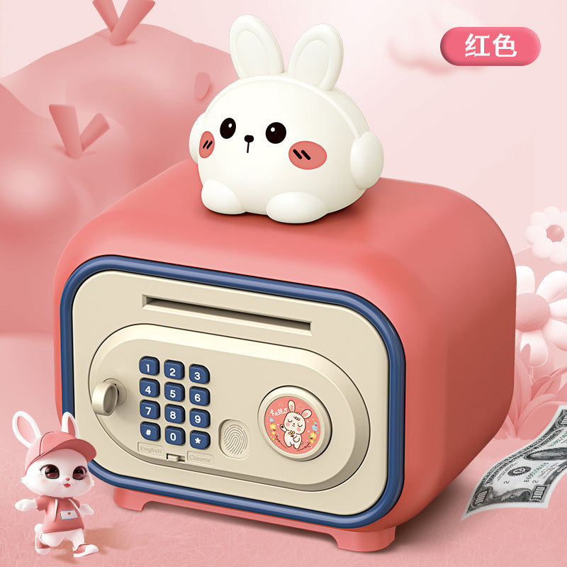 kids cartoon piggy bank multi-function large capacity dual-mode unlocking automatic sensor money-saving toy