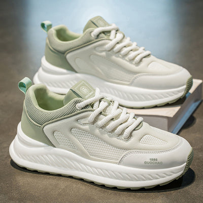 2025 men's new spring breathable hollow-out mesh casual shoes - versatile, height-increasing, running & athletic trendy sneakers for teens