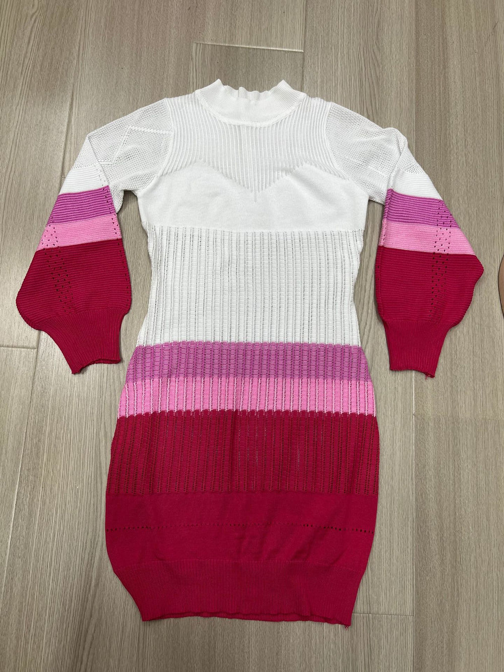 european and american women's clothing cut outlong sleevesknittingbest sellingsexy lantern sleeve gradient color sweater