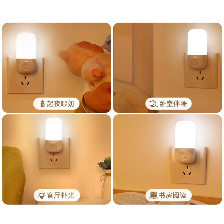 Remote control night light - energy-saving, eye-caring bedside lamp for bedroom, baby feeding, and sleep (plug-in model)
