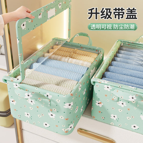 Small flower storage box Clothes storage basket Household living room Dormitory storage box Clothes pants storage Fabric finishing box