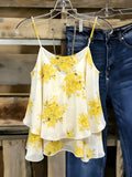 new arrival: plus size floral cami top - flowy chiffon, european & american style, versatile women's vacation wear