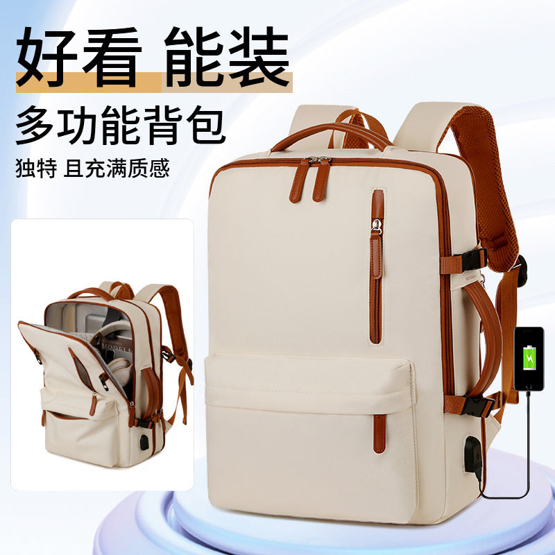 Cross-border short-distance travel backpack fashionable large-capacity computer backpack high-value college student simple schoolbag wholesale