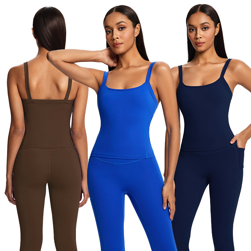 Eco-friendly fabric versatile yoga outfit set - perfect for cross-border e-commerce, outdoor sports, and everyday wear. experience a barely-there feel with this tight-fitting, casual running and workout set