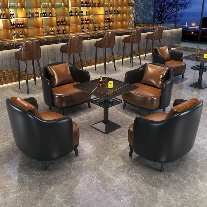 Bar booth sofa cafe western restaurant clear bar table music dining bar bistro dining table and chair combination cp