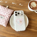 Large view white border phone case for iphone 18, apple 17 pro max - star, heart, rabbit, and bear design protective cover