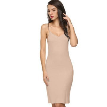european and american new v-neck camisole dress - women's slim-fit export dress - in stock