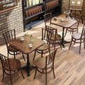 Vintage cafe table and chair set, french dessert bakery chairs, milk tea shop american rattan chairs, commercial table