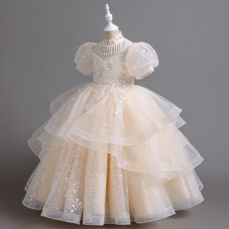 Yimingwei fashionnew arrivalgirl princess dress flower girl wedding kids tutu skirt baby girl baby first birthday dress