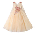 Girls' high-end formal dress  new arrival: shawl and ribbon detail, european and american style, perfect for piano recitals, banquets, and evening events. in stock for cross-border e-commerce