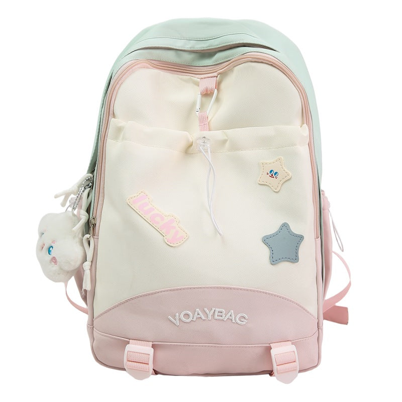 School bag for female junior high school students ins New Japanese niche design sense Campus large-capacity backpack College student backpack