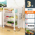 Movable kitchen storage rack drop-down floor for home multi-layer carbon steel storage rack trolley vegetable rack wholesale