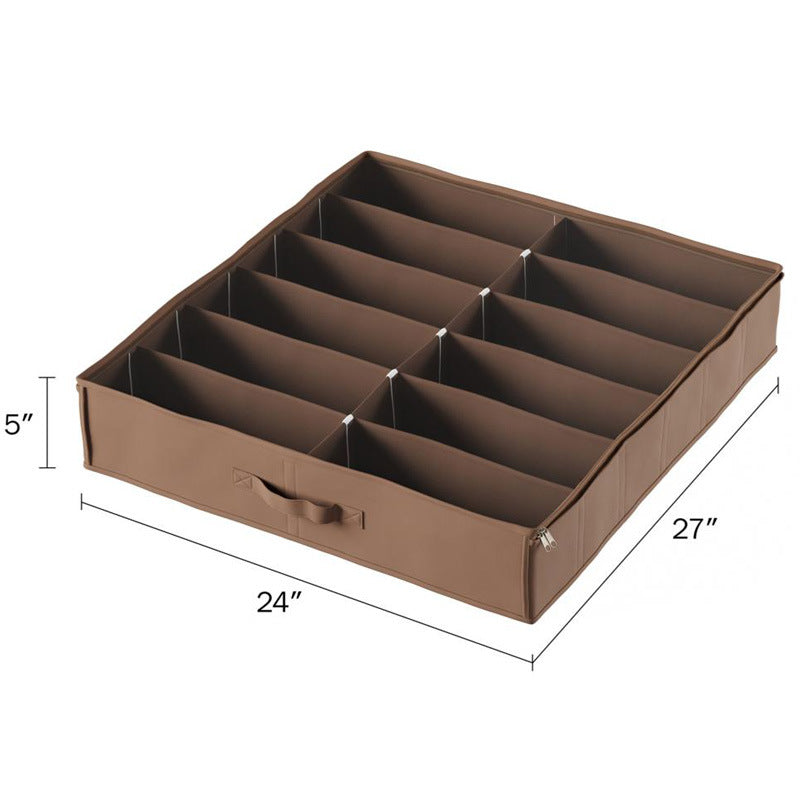 Bed sole shoe storage box Transparent packaging storage box Foldable non-woven lattice storage finishing bag