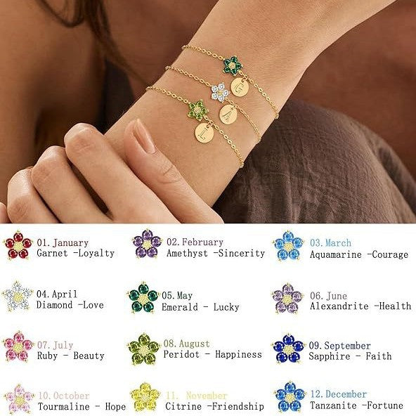 Trendy daisy letter bracelet for women - unique design, accessible luxury, exquisite zircon flower jewelry