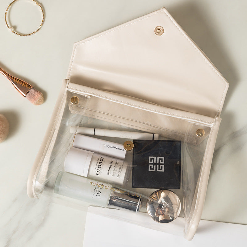 Multifunctional PU Portable Cosmetic Bag Large Capacity High Value Waterproof Wash Bag Wash Cosmetic Bag Envelope Bag