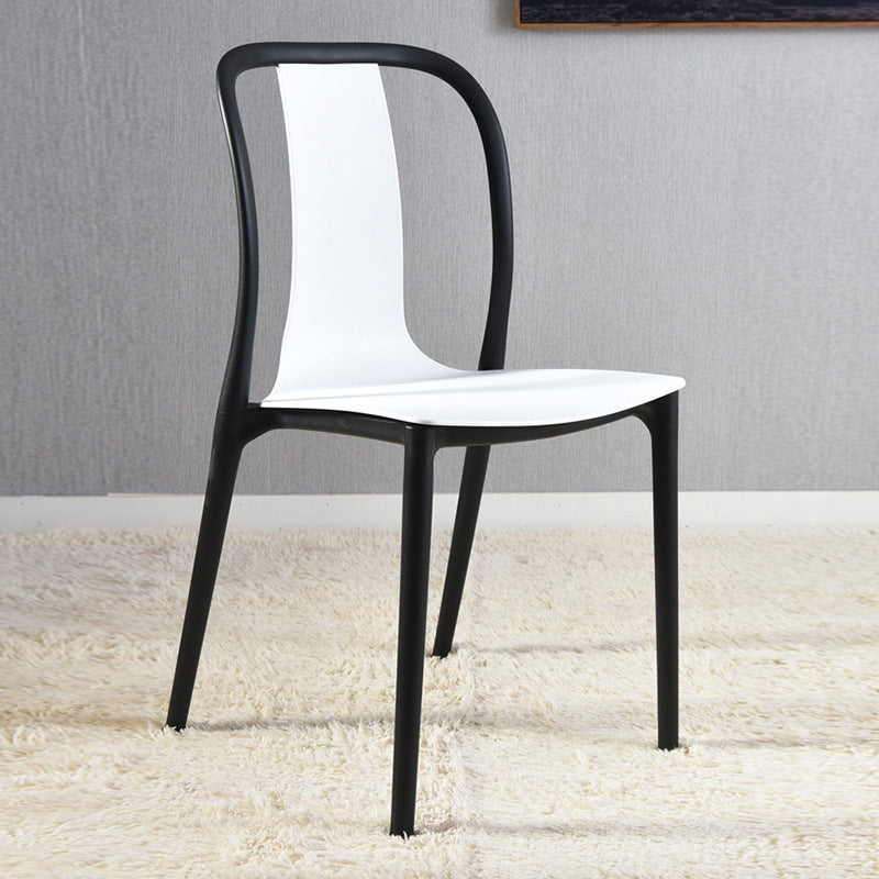 Scandinaviancasual plastic dining chair popular back chair thickened stackable for home restaurant hotel milk tea shop chair
