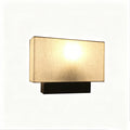 fabric bedside wall lamp, modern hotel reading wall light, rectangular cotton linen lampshade, indoor decorative wall sconce