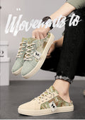 Canvas men's shoes summer trendyeasiest for match slip-on breathable casual cloth shoes men's heelless half drag men's trendy shoes