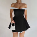 fall/winter european and american fashion: new cross-border sexy bandeau one-shoulder slim-fit mini dress