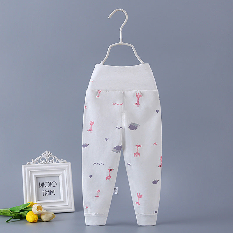 Baby high waist long johns pure cotton men's and women's children's baby spring & fall single open pants newborn kids open crotch pants