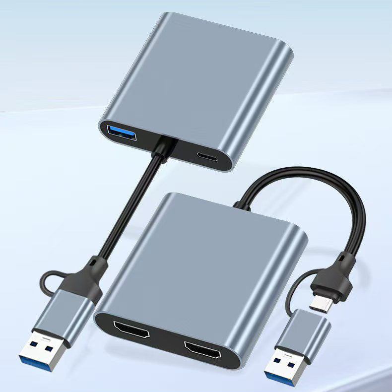 4-in-1 display expansion dock: usb to dual hdmi adapter, 4-in-1 mobile phone & tablet type-c hub