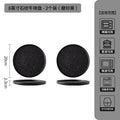 Japanese-style premium black and white ceramic dinnerware - high-end rock texture dinner plates for home use - round steak and chop dishes for restaurants