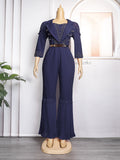 Aliexpress  new arrival speakerstraight-legpants african women's plus size jumpsuit free belt