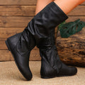 hot-selling cross-border long boots for independent e-commerce stores: loose-fit, flat-heel, retro western-style, plus-size equestrian boots - wholesale