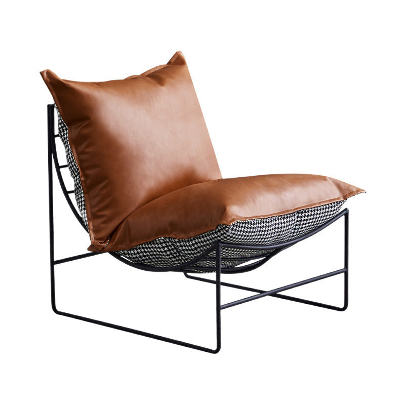 Factory direct light luxury chidori grids iron single sofa chair popular chair back chair small balcony lazy sofa