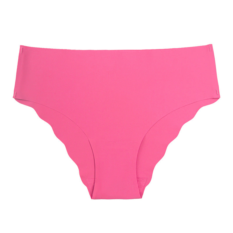 fashionplus size seamless wavy edge underwear for women soft breathable cotton ladies ice silk briefs wholesale