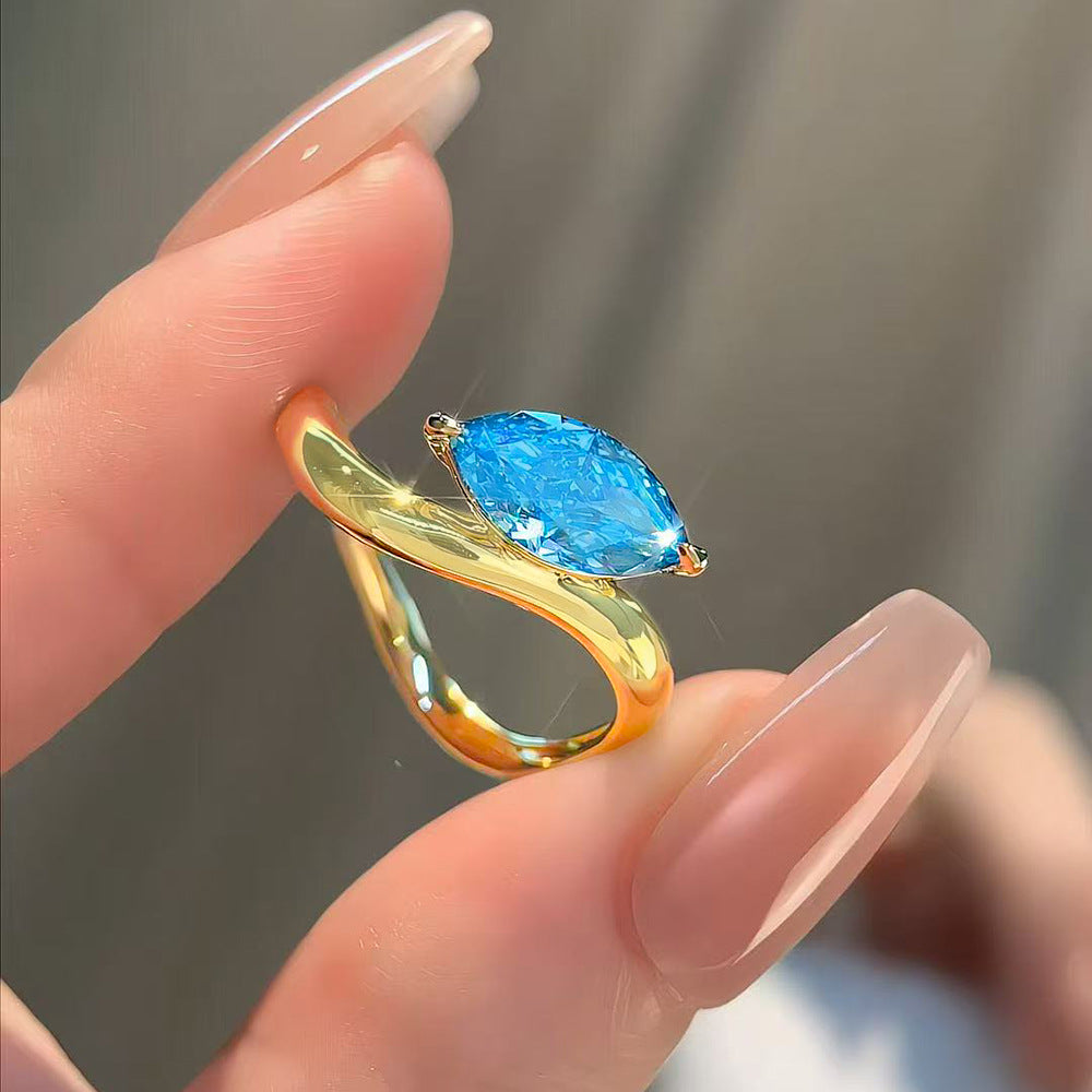 Stylishfashion full diamond copper inlaid zirconium exquisite ring for women summerbest sellingaccessible luxury non-fading easiest for match ring jewelry