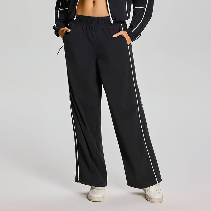 New women's loose-fit training & fitness set: quick-dry tennis top, long-sleeve running & yoga jacket