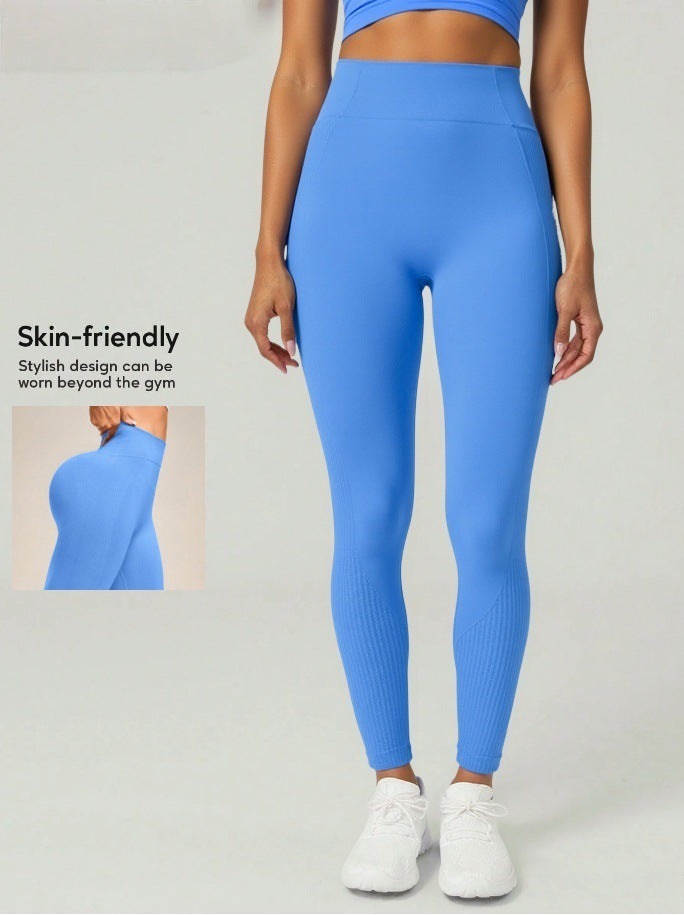 Seamless high-waisted yoga leggings with lettering - perfect for cross-border e-commerce, cycling, training, yoga, running, and layering