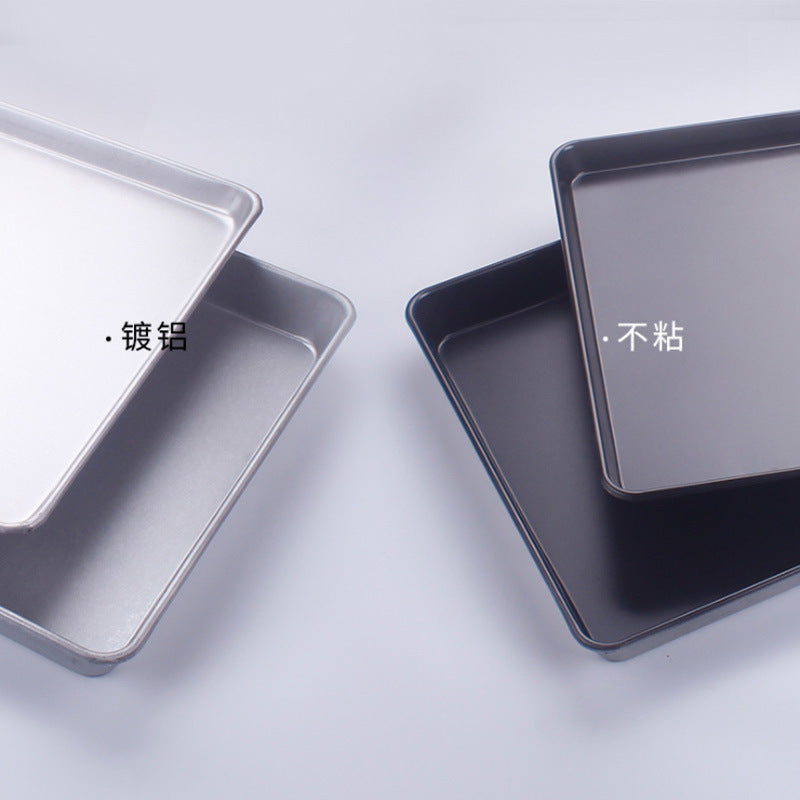 Commercial-grade thickened non-stick baking pan, 60*40cm rectangular aluminum-plated carbon steel food baking pan for bread, cakes, and more