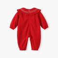 Newborn baby clothes autumn winter new arrival full month baby girl romper class a fleece-lined warm first birthday outfit
