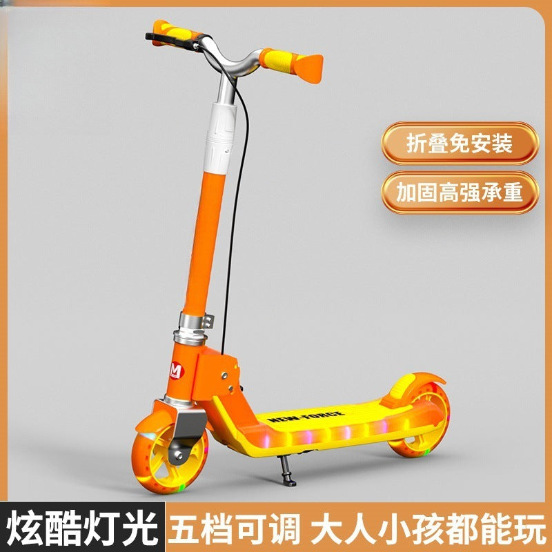 New children's scooter adult two-wheeler foldable adolescent men's and women's flash wheels large wholesale scooter