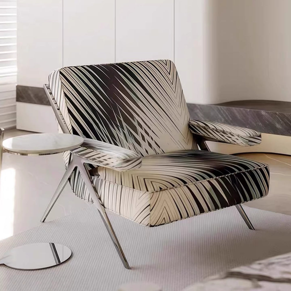 Italian style single reclining sofa chair - luxury designer accent chair for living room, villa, and home