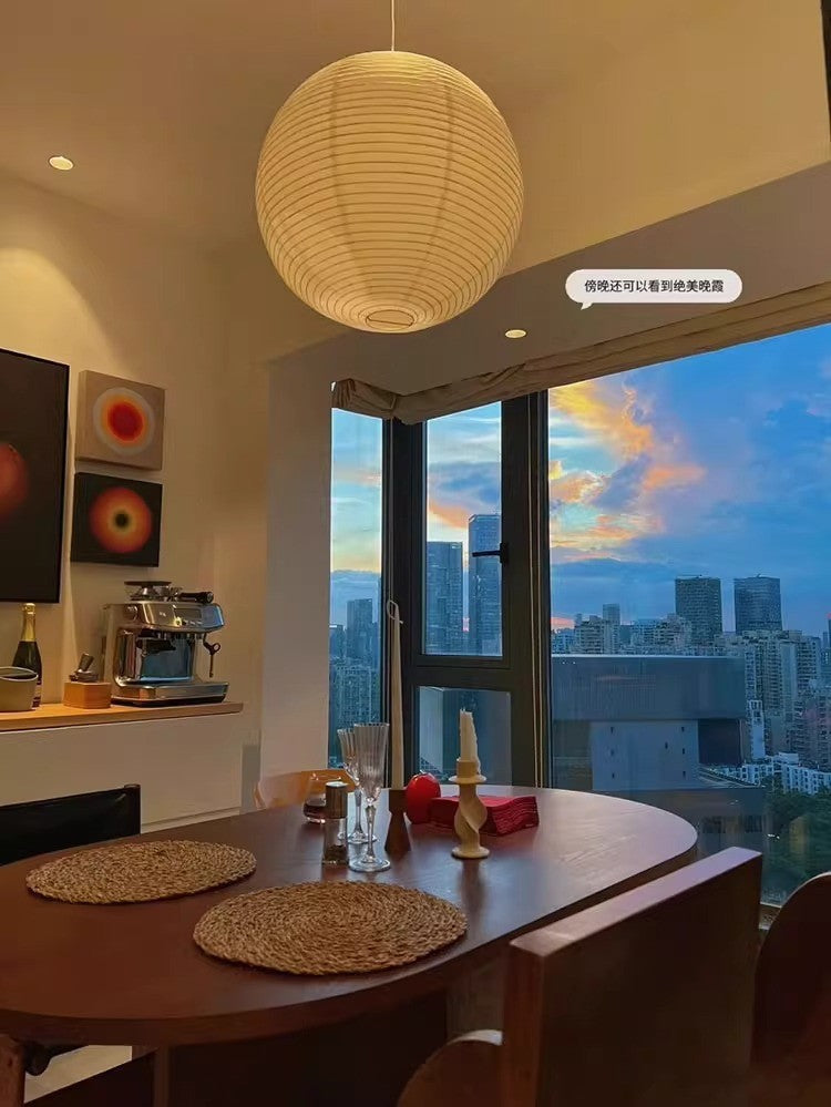 Wabi Silent Wind Ball Japanese Retro Paper Lamp Ball Bedroom Restaurant Clothing Store Xuan Paper Homestay Fenoguchi Yong Chandelier
