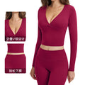 brushed tight yoga long sleeves high intensity fitness tops pilates running sports long sleeves tops4520