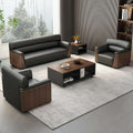 Office sofa, business sofa, genuine leather lounge area, vip reception, negotiation room, coffee table set